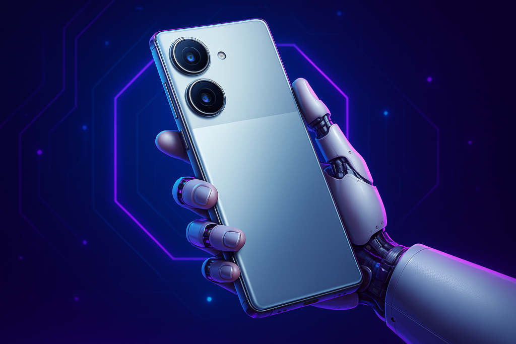 celular con mano robotica
