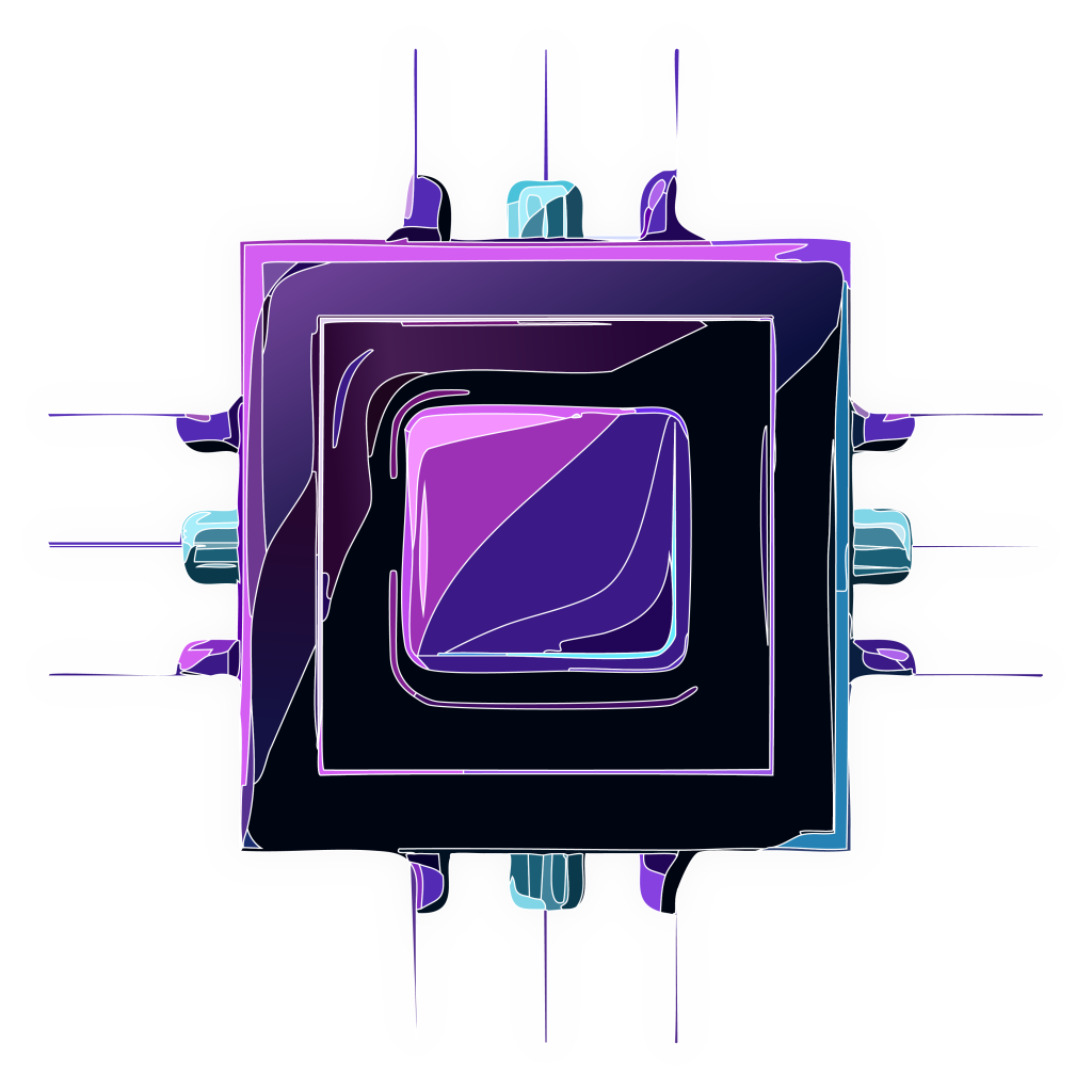 Chip tecnológico violeta